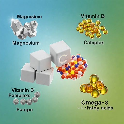 마그네슘, 칼슘, 비타민 B군, 오메가-3 지방산