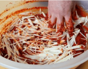 절임배추 속에 양념 만들기