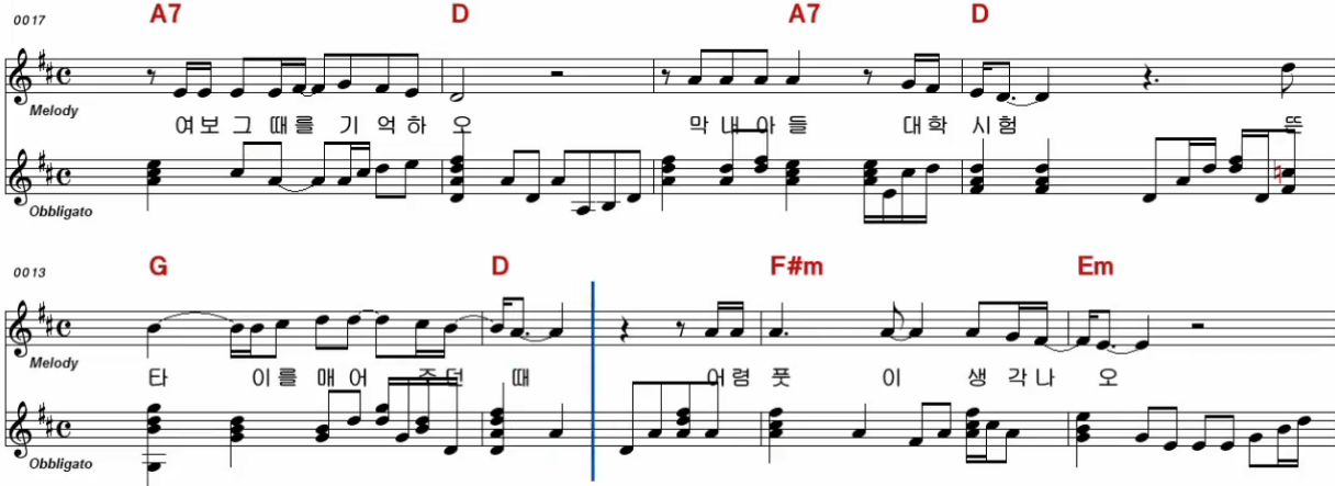 서유석(김목경) - 어느 60대 노부부의 이야기 노래방 악보