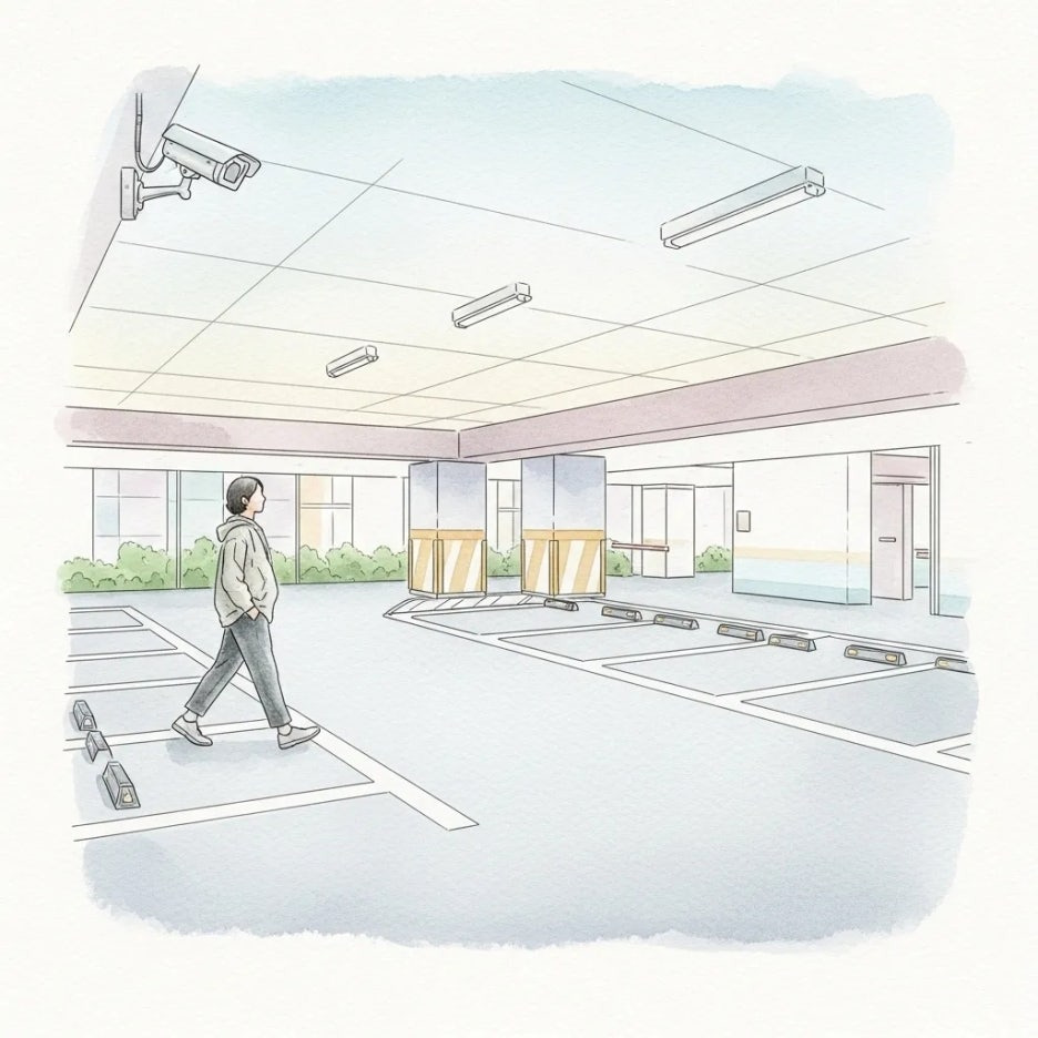 밝고 깨끗하게 관리되는 아파트 주차장