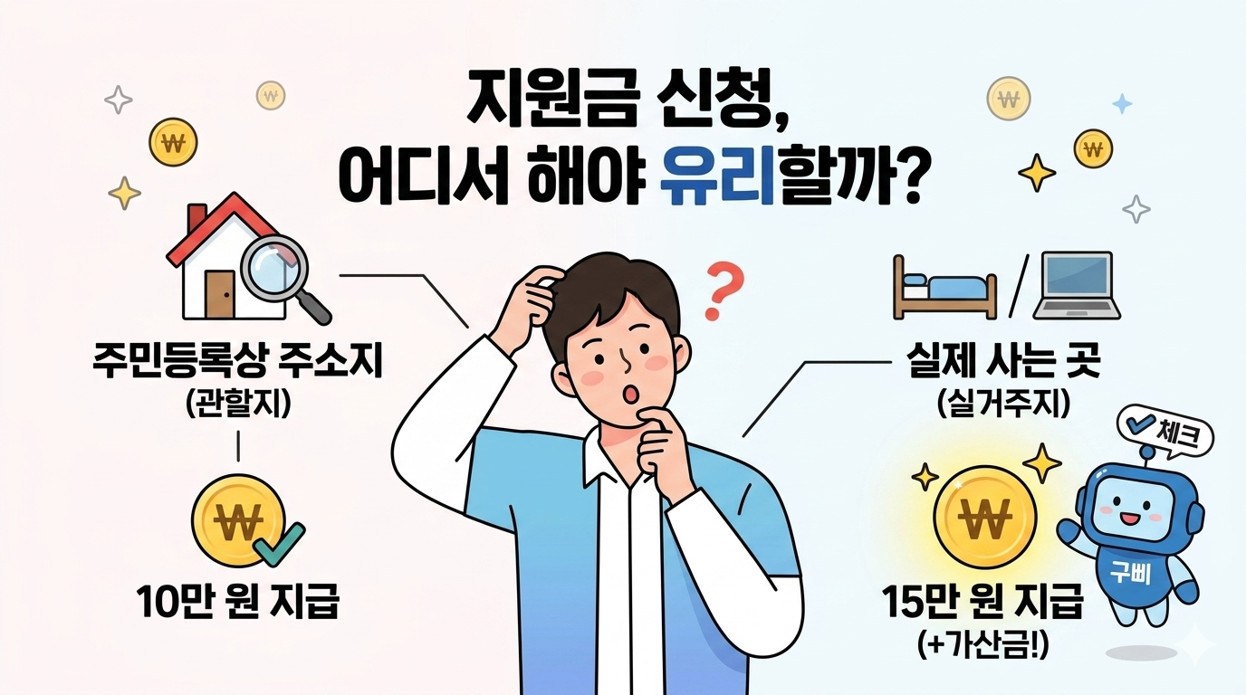 주민등록 주소 vs 실제 사는 곳, 지원금 신청 어디서 해야 할까요? (완벽 정리)