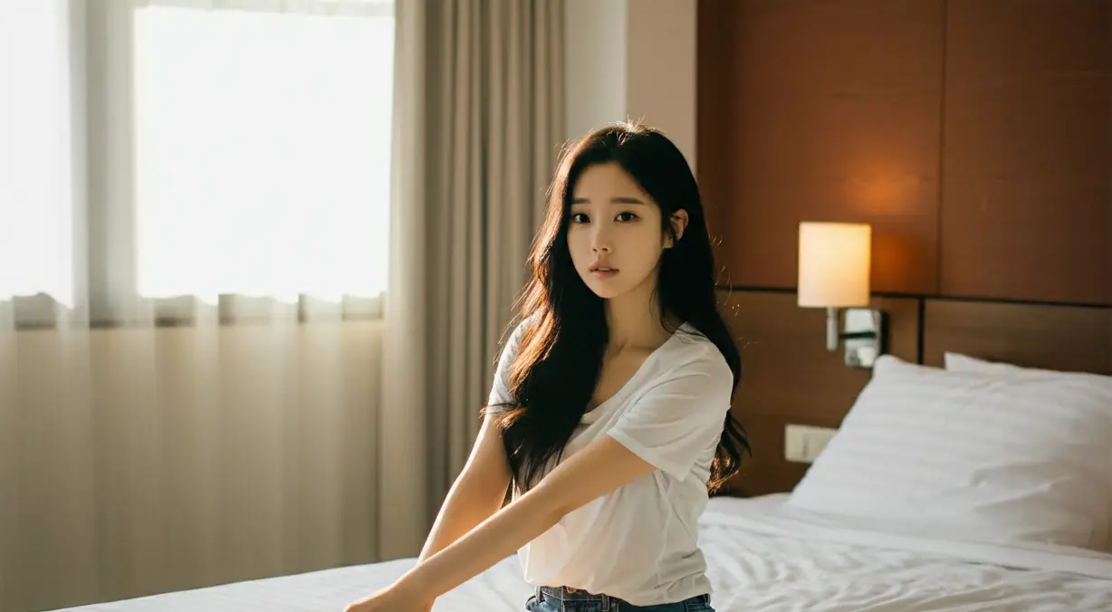 원룸에 있는 여성