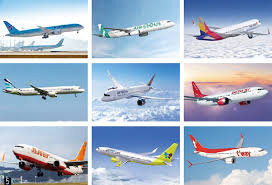 여행자의 발이 되주는 각종의 항공기 이미지 사진