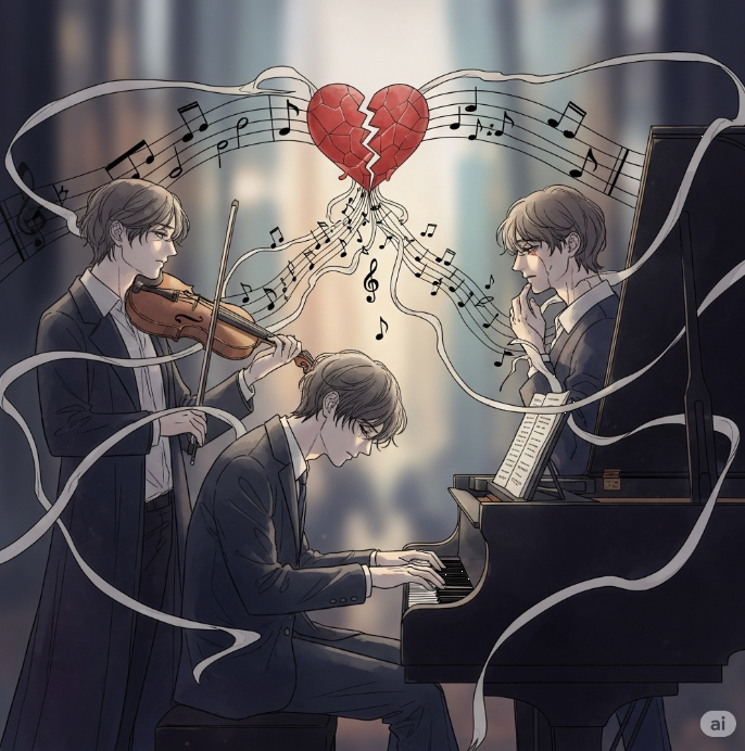 음악가들의 삼각관계 관련 그림