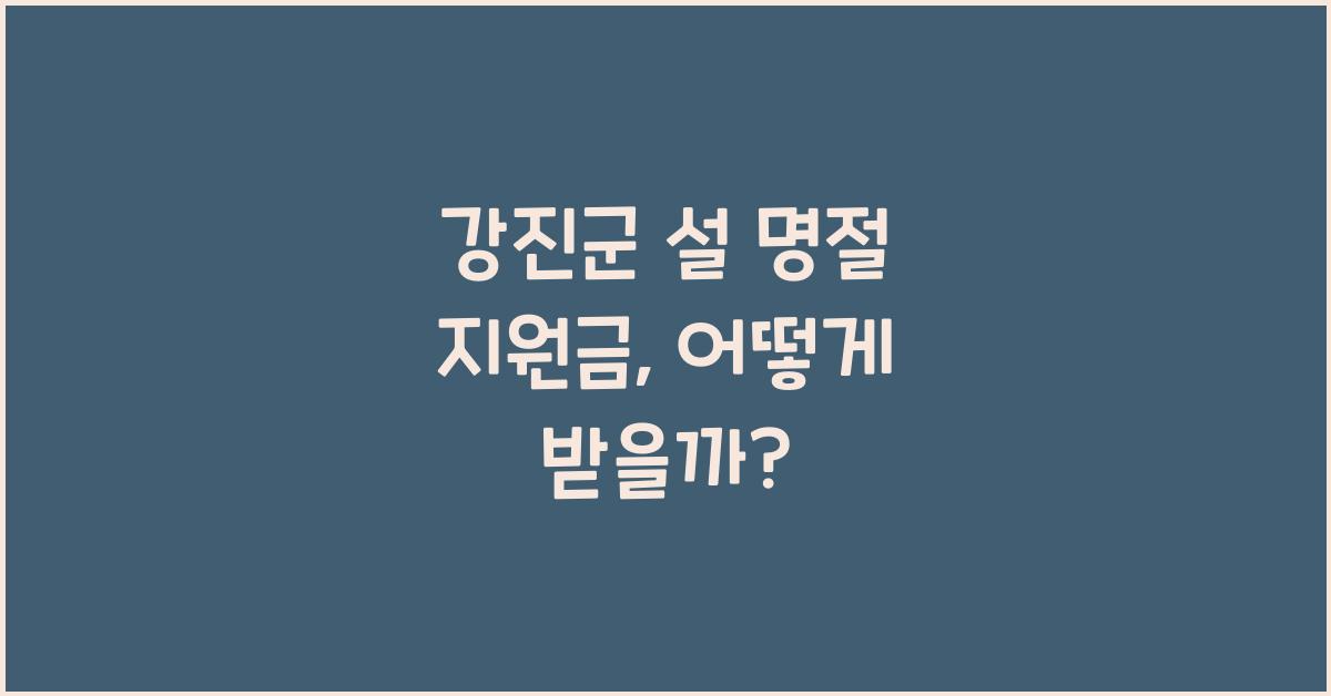 강진군 설 명절 지원금