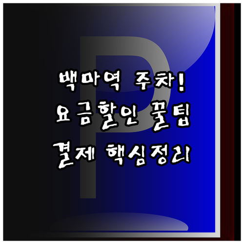 백마역 주차 요금 할인 조건과 카드 ..