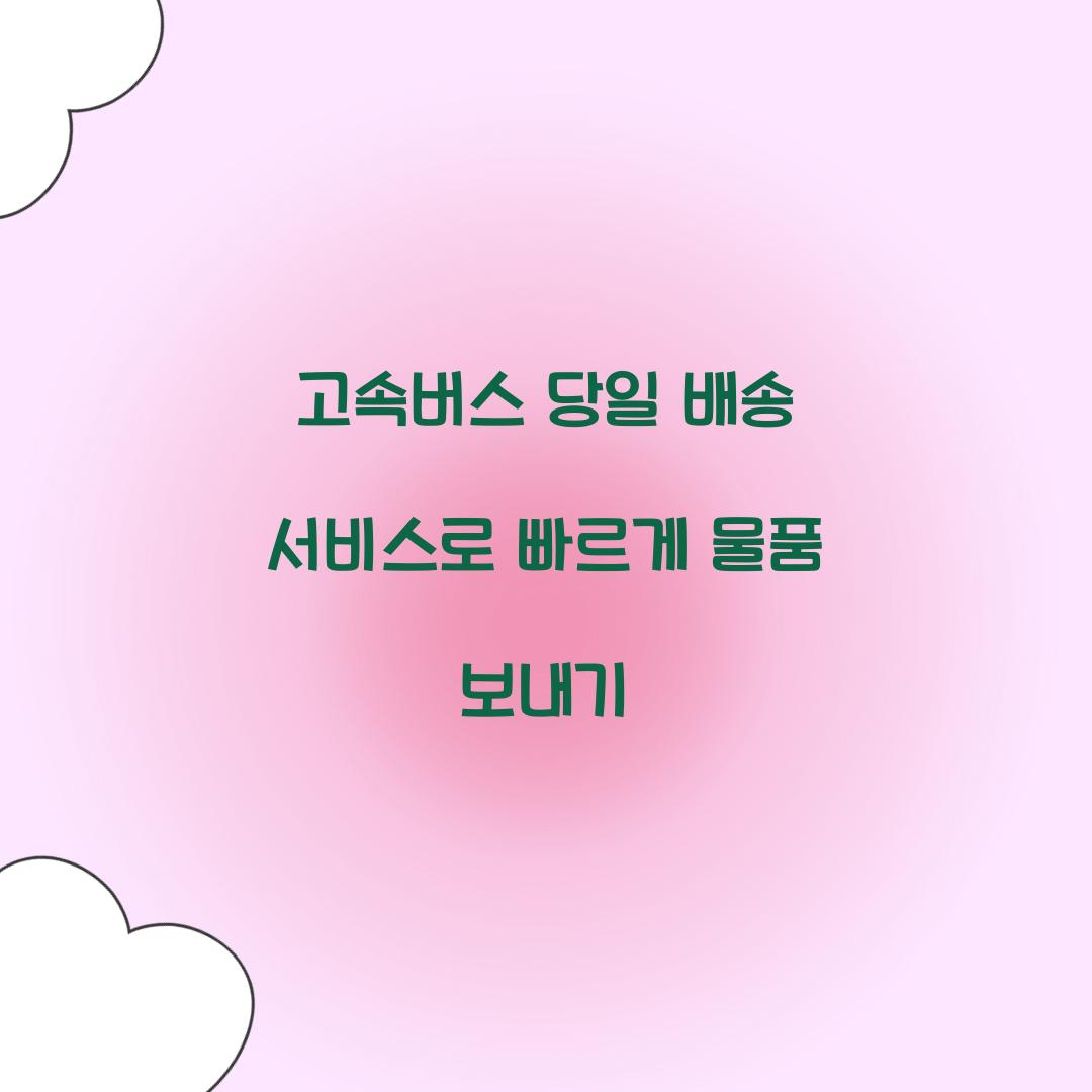 고속버스 당일 배송 서비스