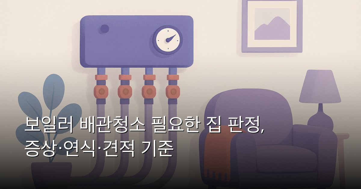 보일러 배관청소 필요한 집 판정, 증상·연식·견적 기준