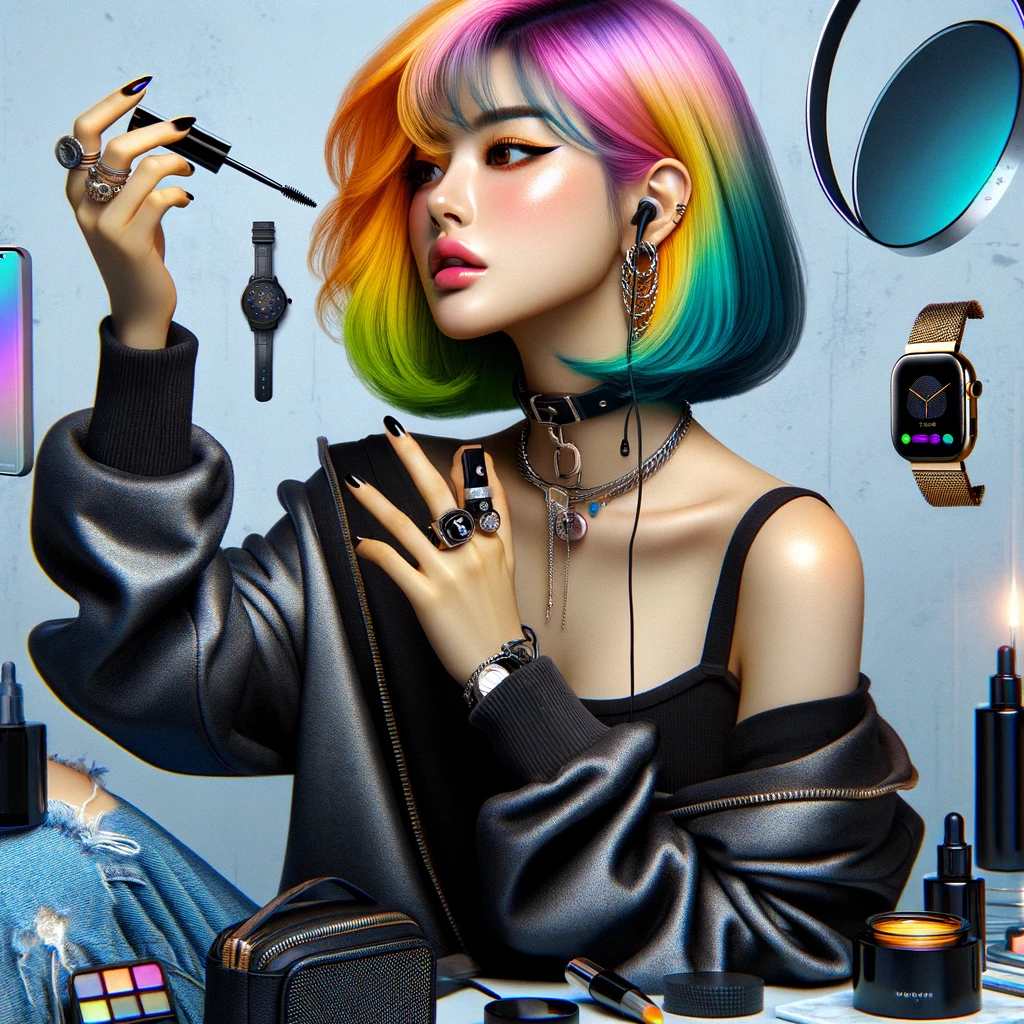 The images capture the essence of K-pop-inspired style and the modern&#44; trendy flair of K-beauty.