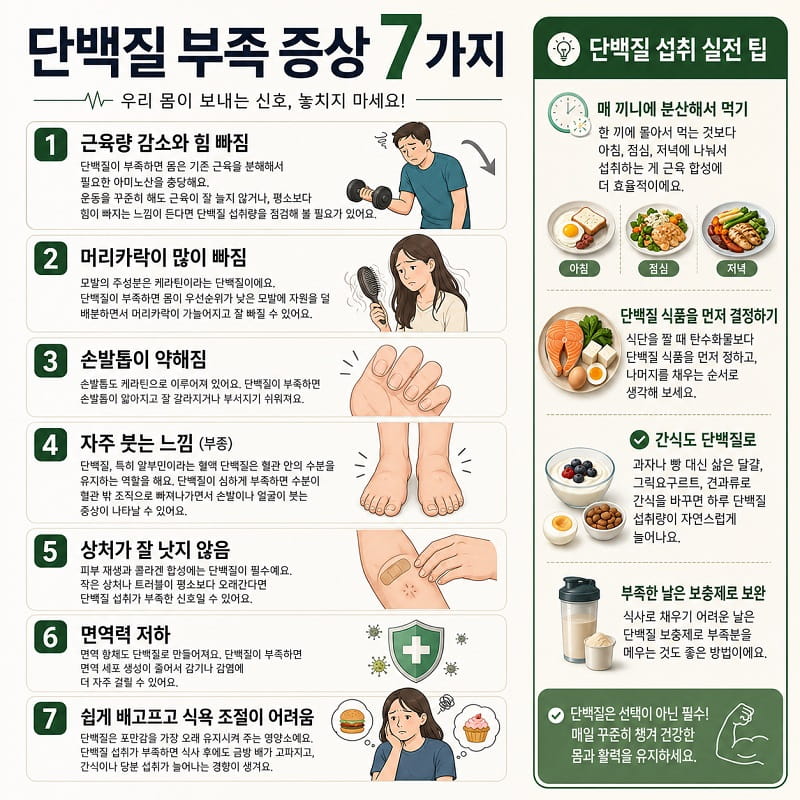단백질 부족 증상