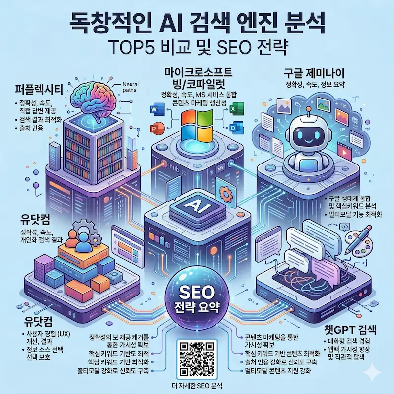 What is the difference between the AI search engine comparison TOP5