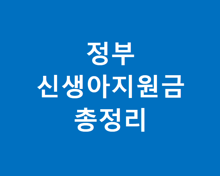정부 신생아 지원금 총정리
