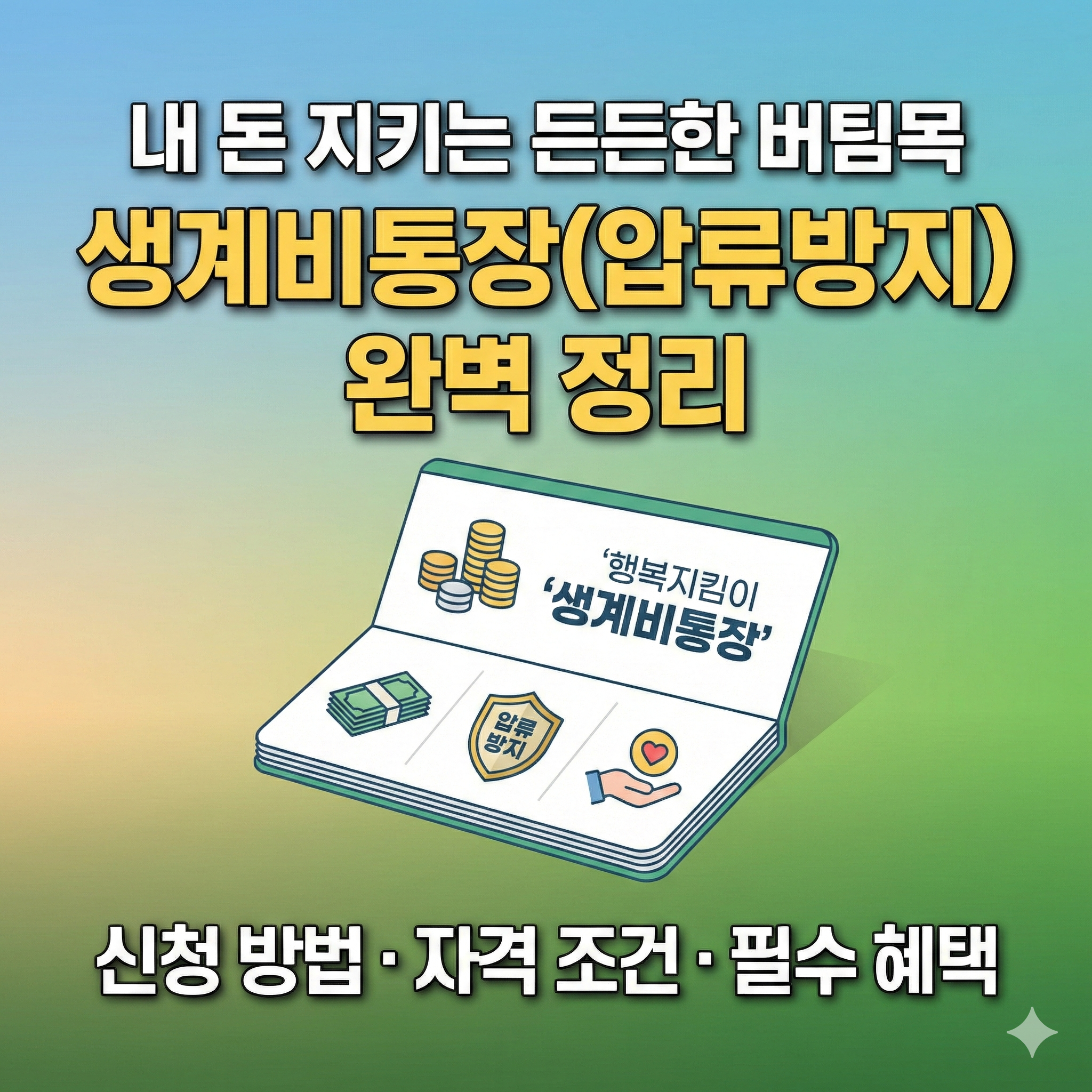 생계비통장 지원내용 및 신청 방법 완벽 정리 (자격 조건, 서류)