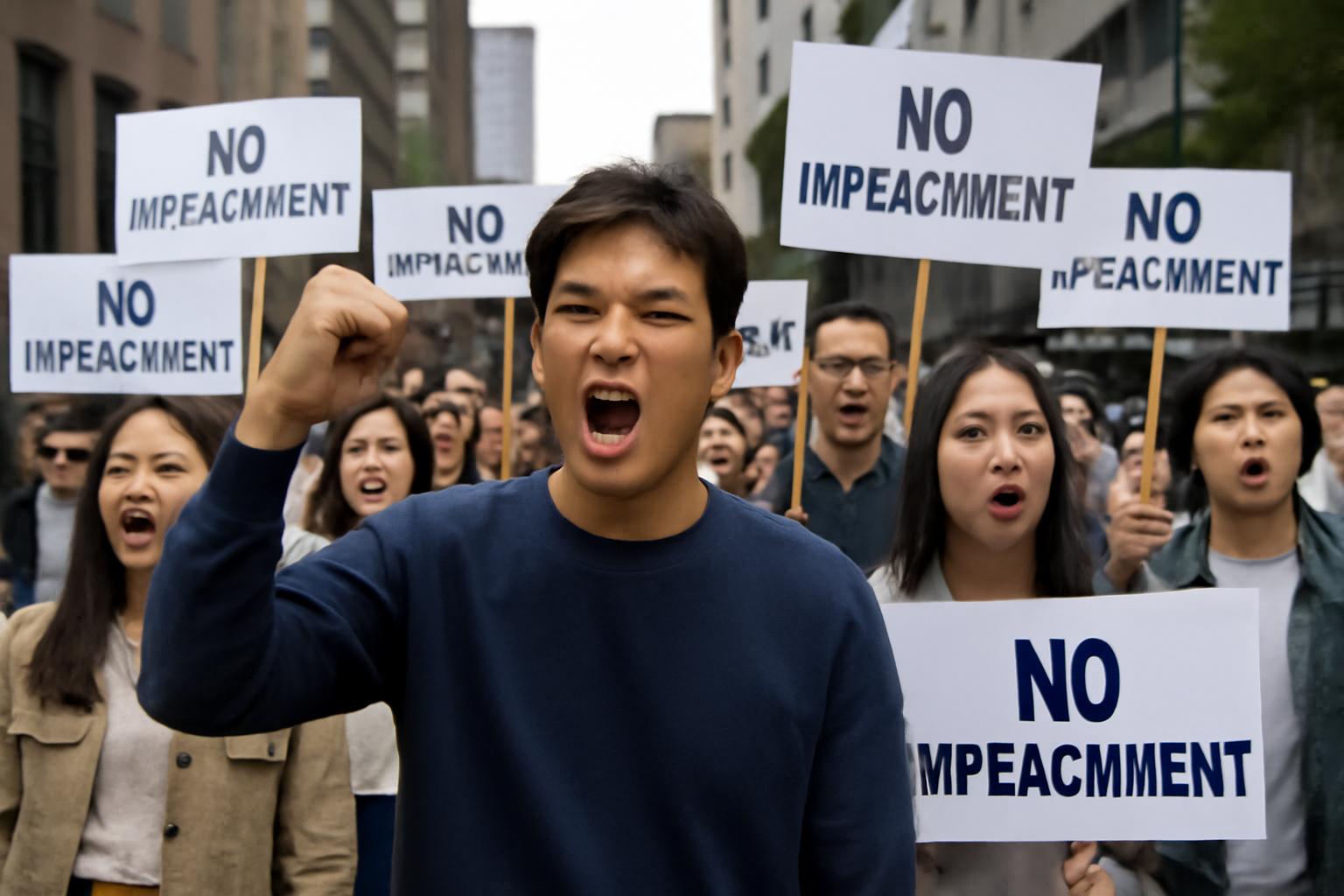 대학생 탄핵 반대 시위