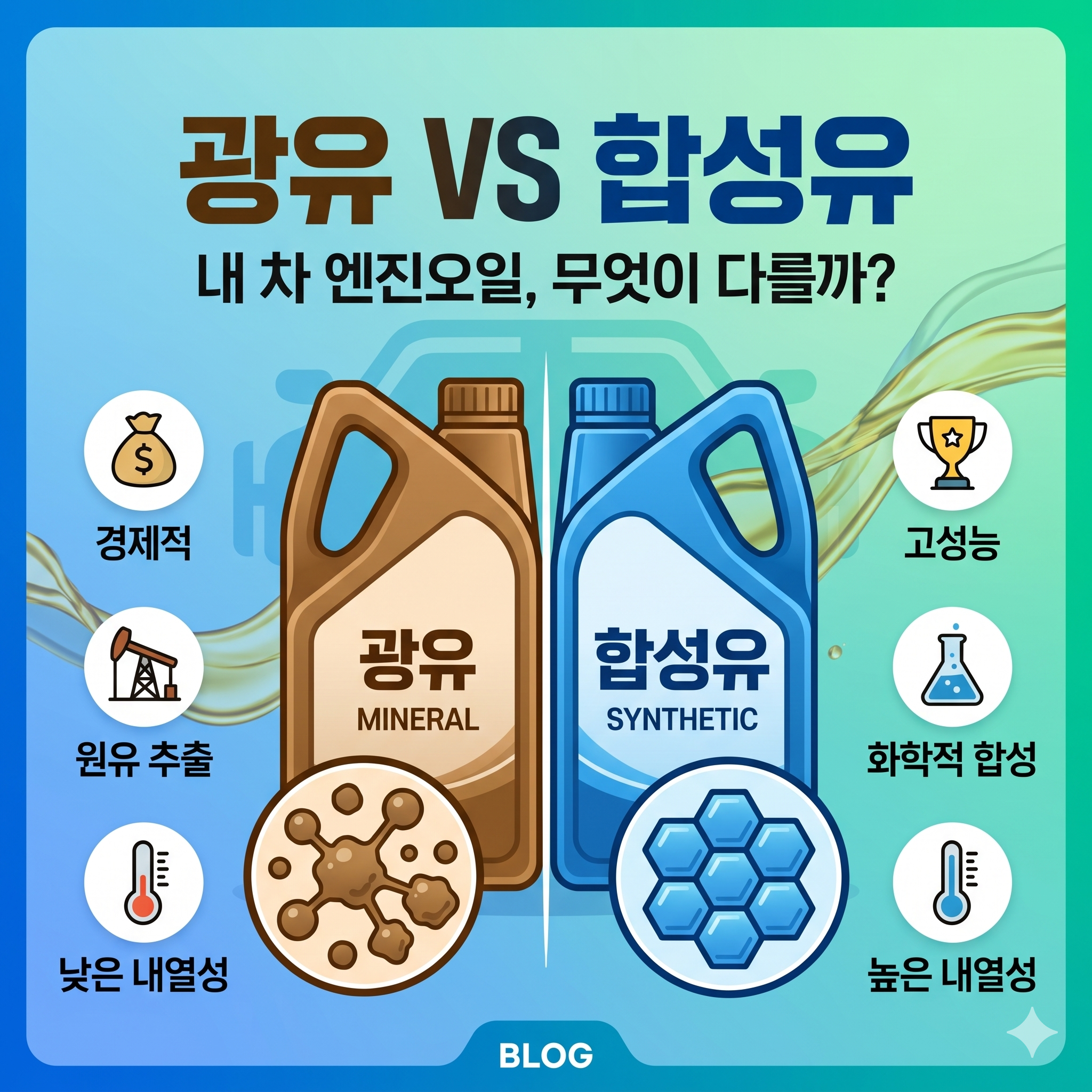 엔진의 수명을 결정하는 광유와 합성유의 핵심 차이점