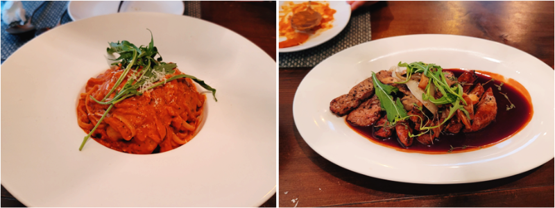 새우 로제파스타, 목살 스테이크