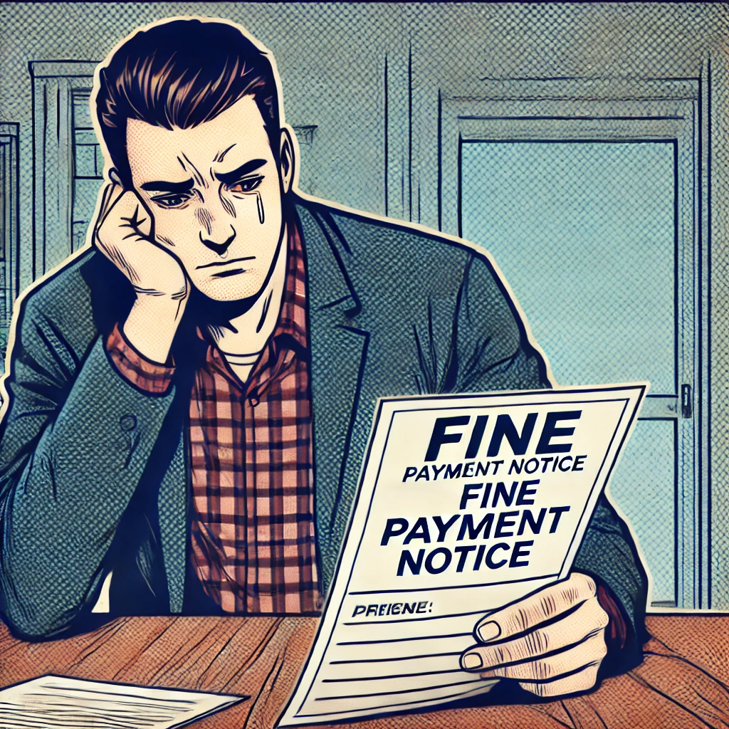 과태료 납부 고민하는 남성