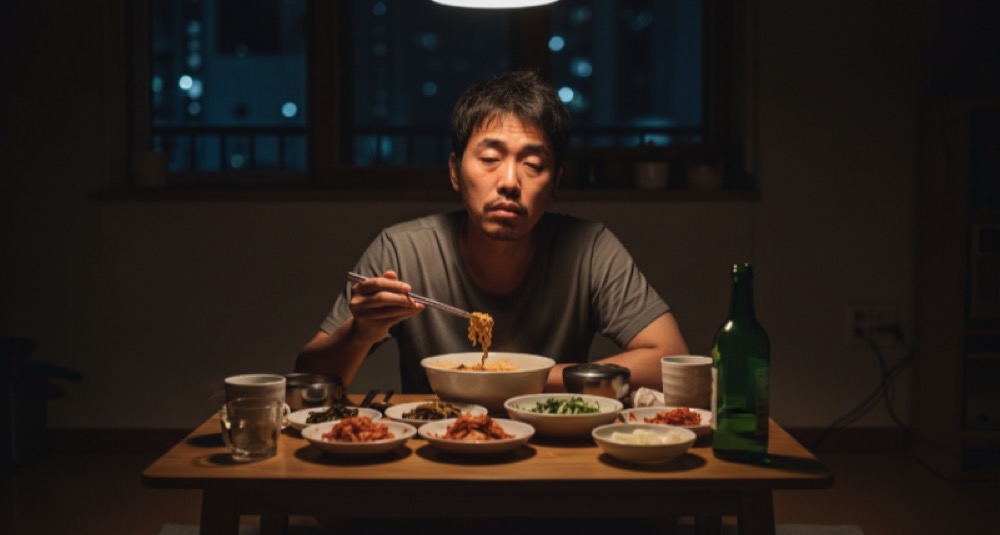 늦은 시간 식사로 전립선 부담이 쌓이는 생활습관 모습