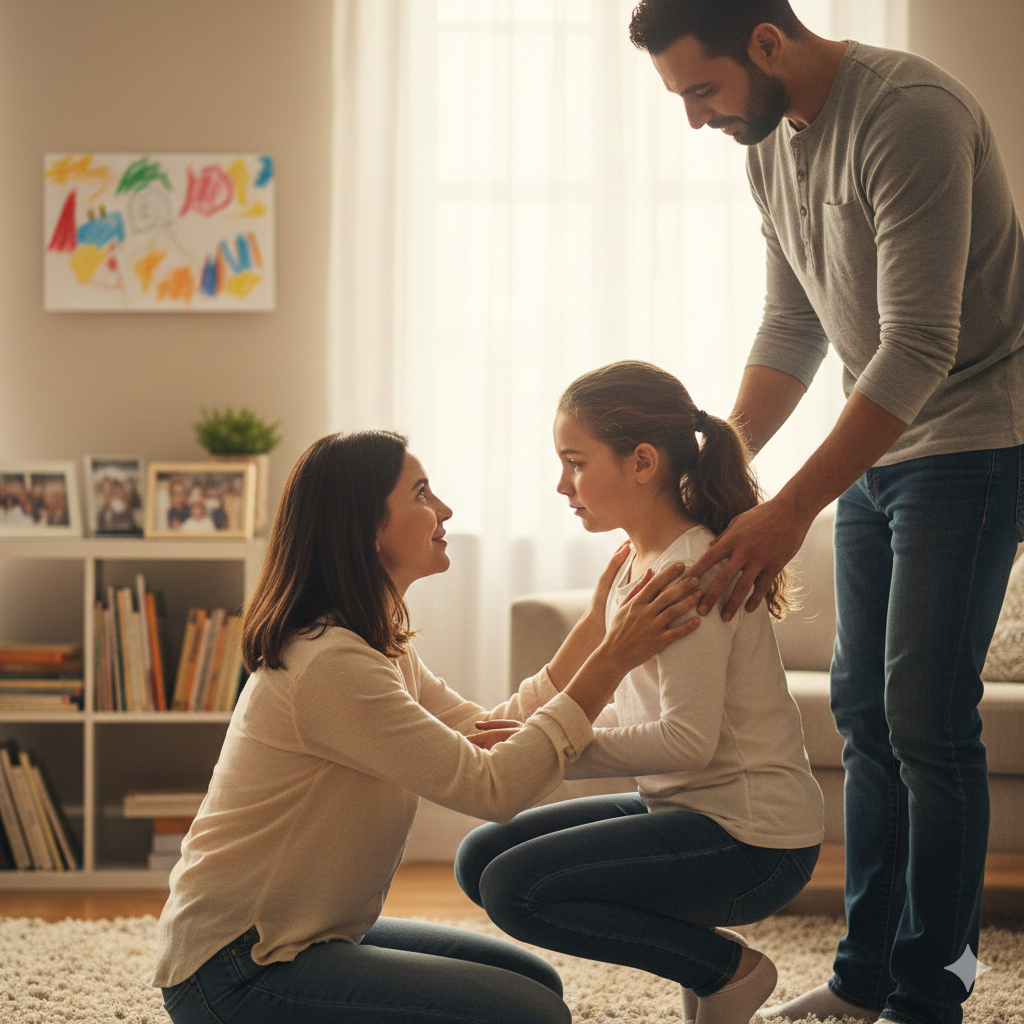 부모의 양육 태도를 묘사한 이미지