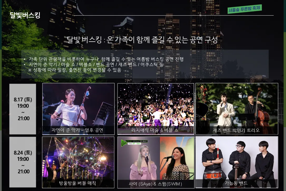 서울숲 달빛버스킹