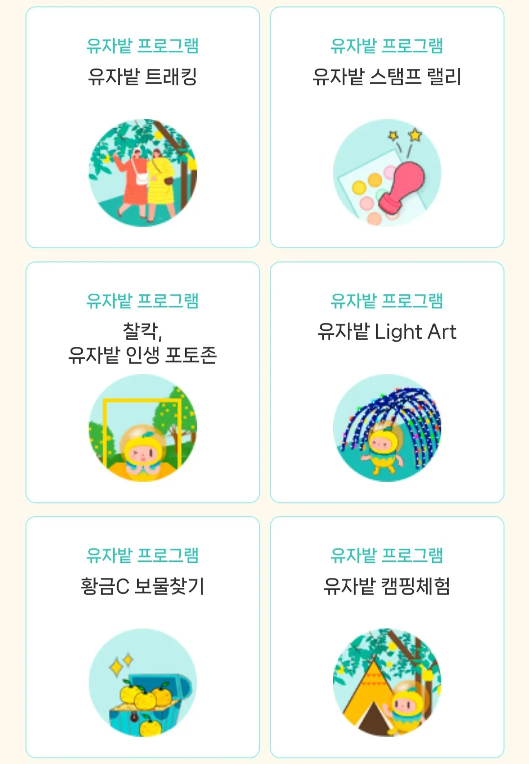 유자축제장 - 상설프로그램 (유자밭 프로그램)