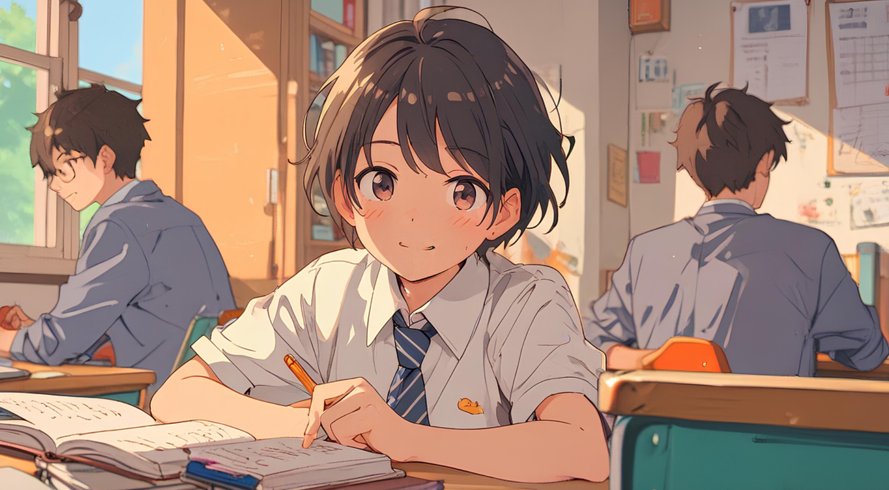 공부하는 학생 사진