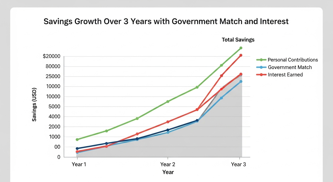 청년미래적금 년도별 상승그래프