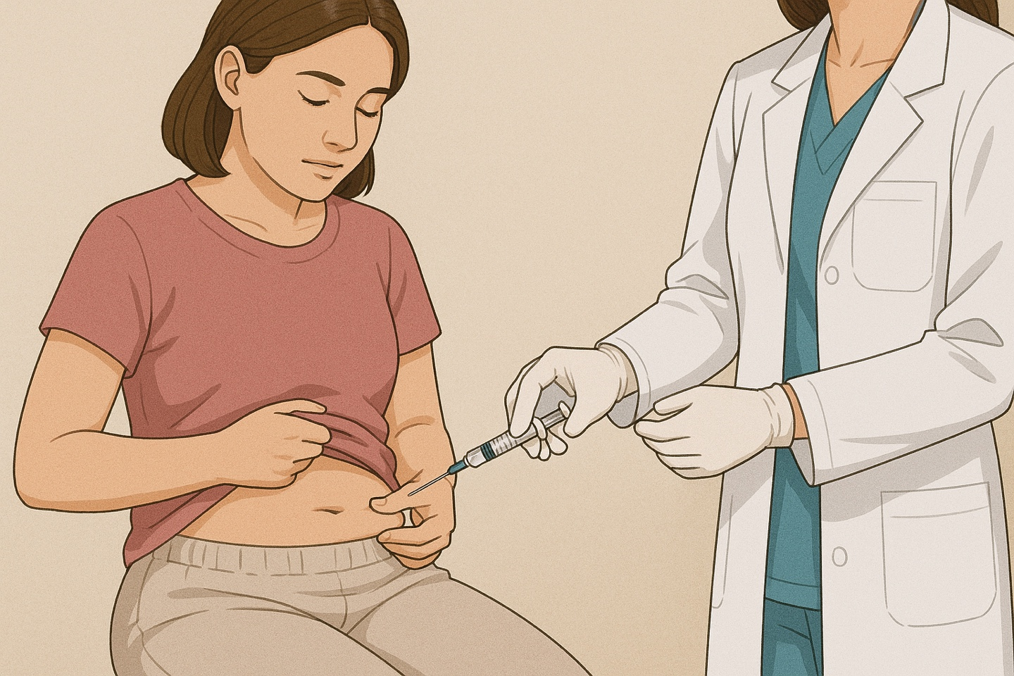 배란유도제 맞는 여성 사진