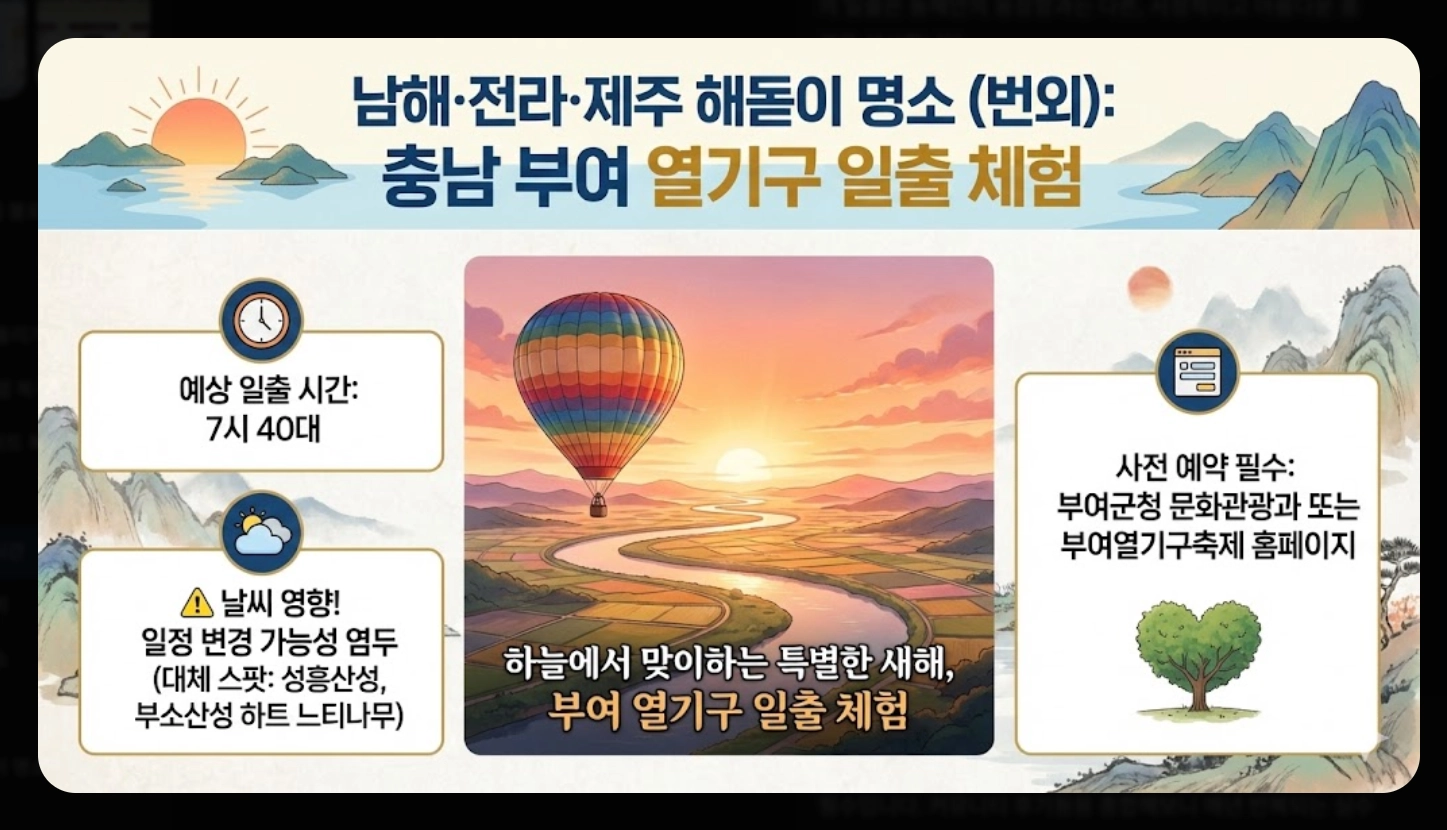2026년 지역별 해돋이 시간 완벽 정리