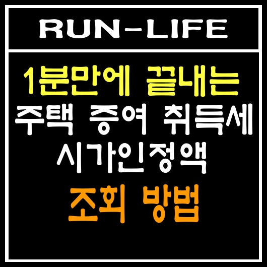 1분 만에 끝내는 시가인정액 확인 및 주택 증여 취득세 조회법