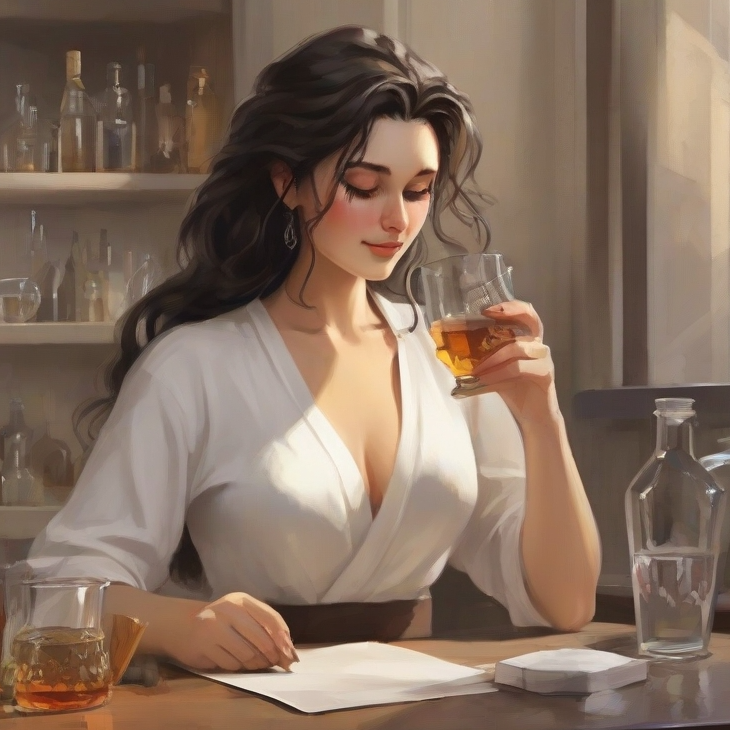 식초를 마시는 여성 22