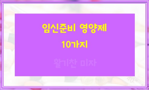 임신준비 영양제 10가지