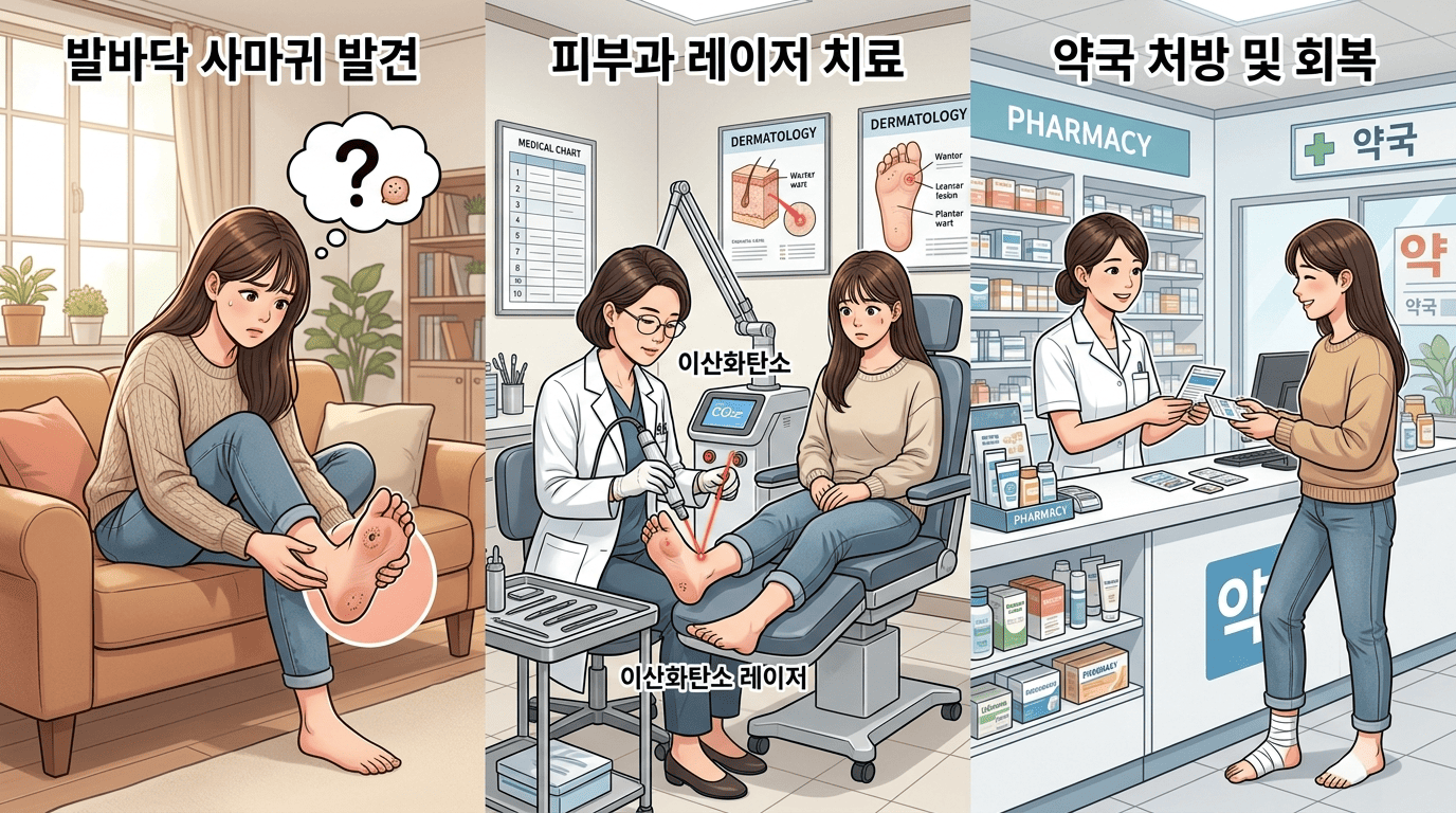 사마귀 재발 후 치료 프로세스