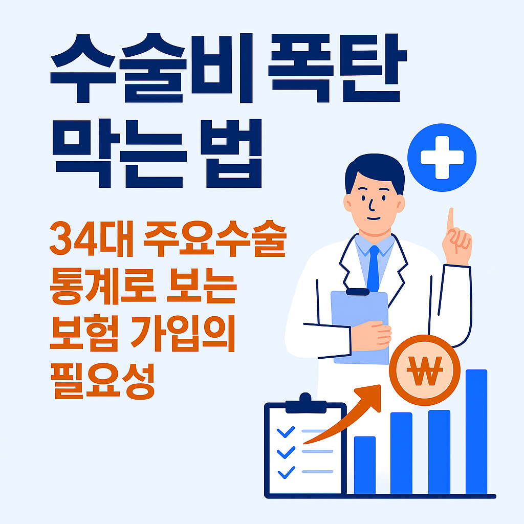 수술비 폭탄 막는 법! 34대 주요수술 통계로 보는 보험 가입의 필요성