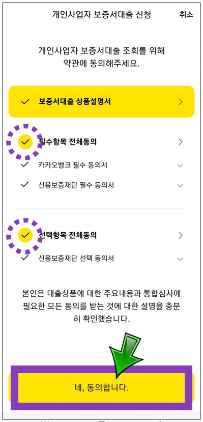 도봉구-온택트-특례보증-대출-step4-동의항목-확인