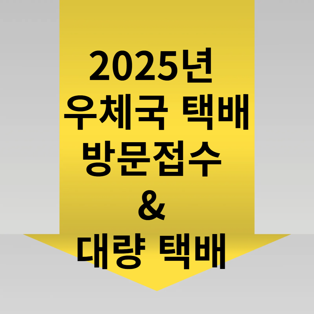 2025년 우체국 택배 방문접수 & 대량 택배 이용 방법