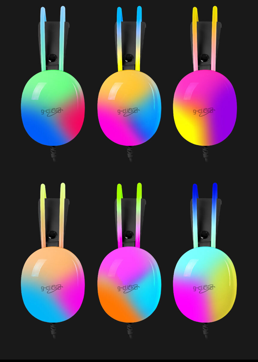 G-Clicker 슈퍼히어로 Aurora RGB 게이밍 헤드셋
