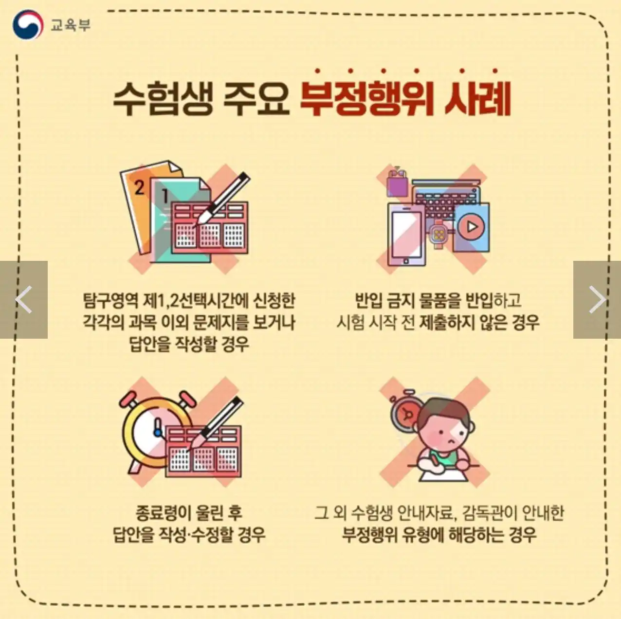 주요 부정행위 사례