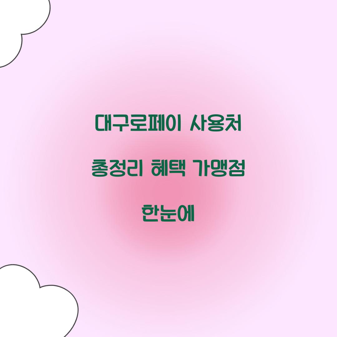 대구로페이 사용처