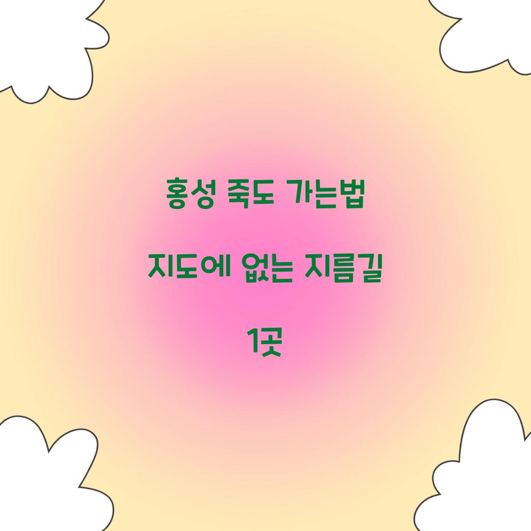 홍성 죽도 가는법 지도에 없는 지름길 1곳