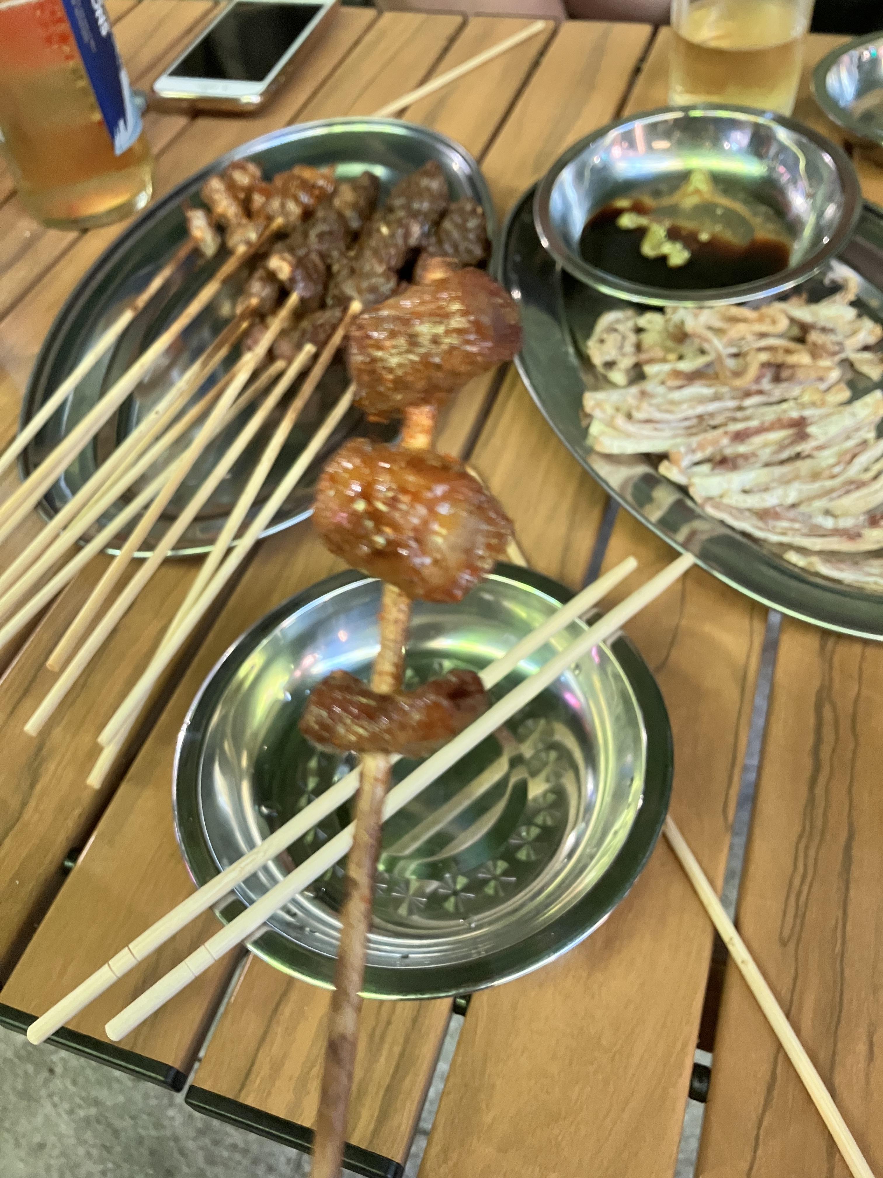 꼬치와 맥주 한잔