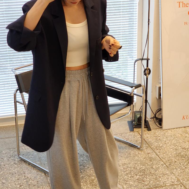 여성 재킷 오버핏 루즈핏 블랙 네이비 캐주얼 정장 데일리 러버자켓