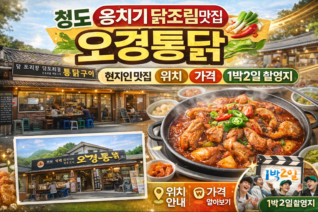 청도 옹치기 닭조림맛집 오경통닭 1박2일 촬영지 완벽 정리