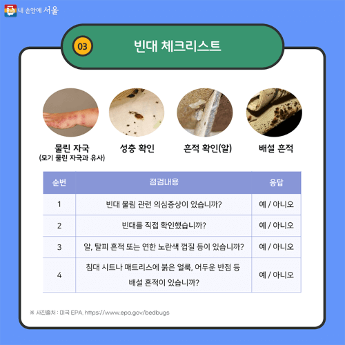 빈대 예방 증상 치료방법 체크리스트