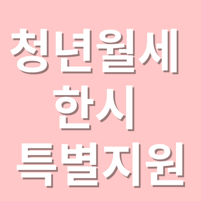 청년월세 한시 특별지원