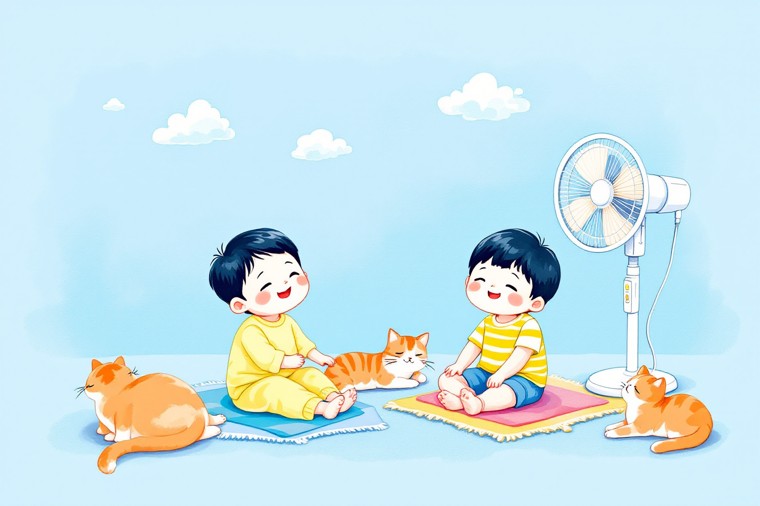 무더위 쉼터의 시원하고 편안함 표현