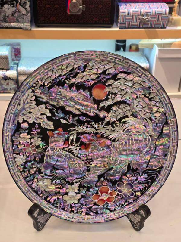 나전칠기 자개원형쟁반 선물