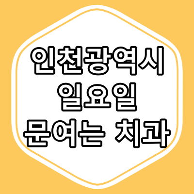 인천광역시 일요일 진료 하는 치과 병원과 진료시간.