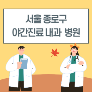 종로구 야간진료 내과 병원 리스트 (18시 이후 늦게까지하는 병원)
