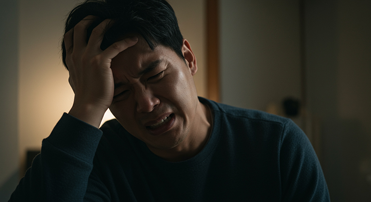 뇌졸증 증상을 간접적으로 표현한 이미지